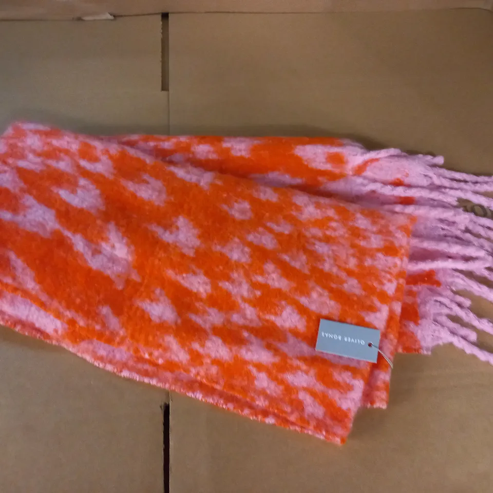 OLIVER BONAS ORANGE & PINK SCARF