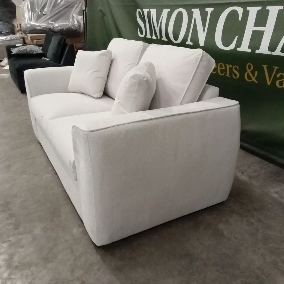 SEOUL 2 SEATER STANDARD BACK FABRIC SOFA - NATURAL RRP £699