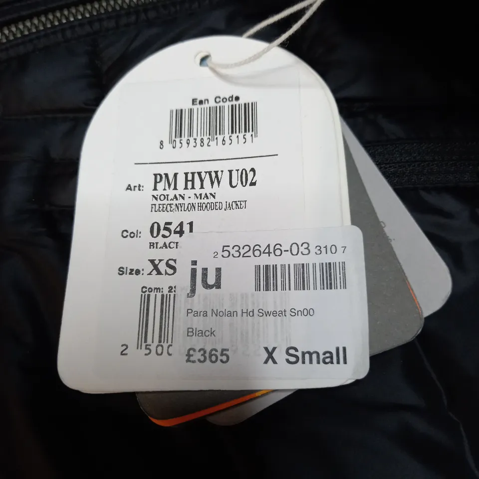 PARAJUMPERS FLEECE/NYLON HOODED JACKET SIZE XS