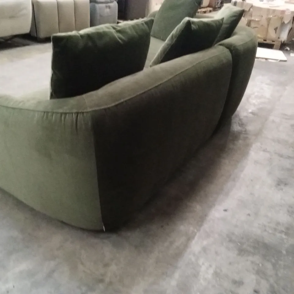 DANETTI OTTILIE OLIVE GREEN CHENILLE LEFT HAND CORNER CHAISE SOFA RRP £1999