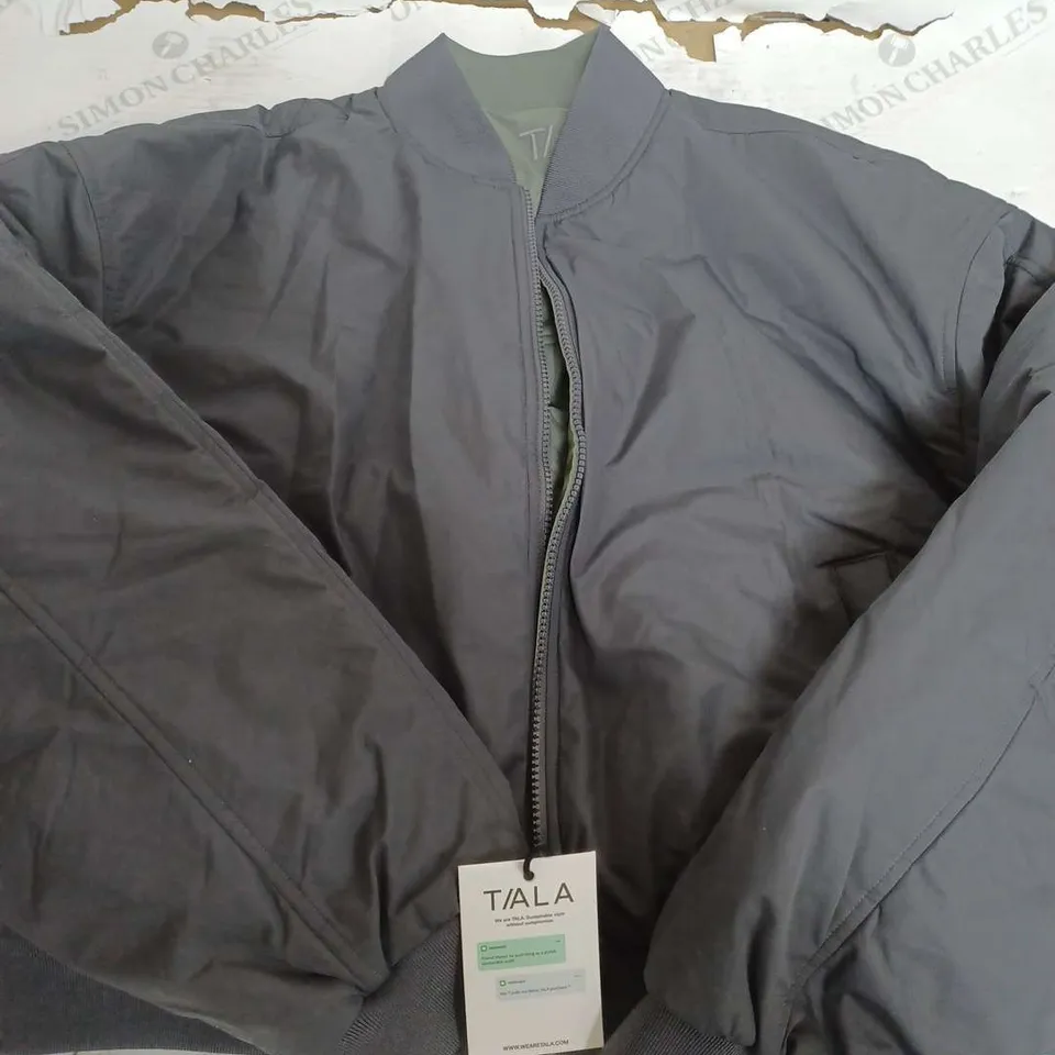 TIALA LIGHTWEIGHT BOMBER CHARCOAL JACKET - XL