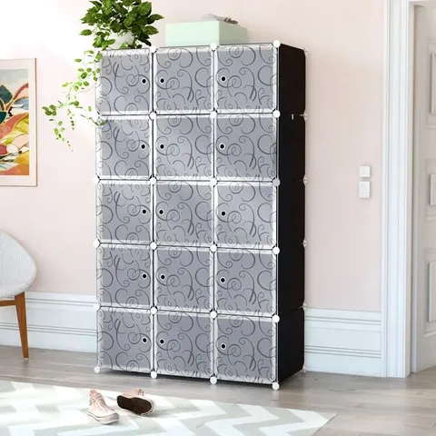 BOXED 15 DOOR SQUARE SHELVING UNIT (1 BOX)
