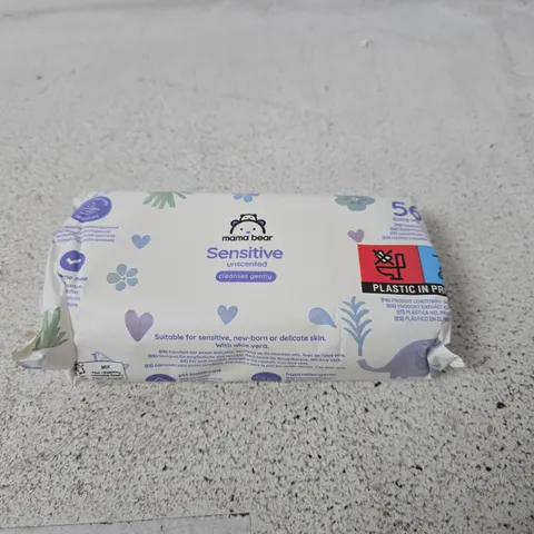 MAMA BEAR SENSITIVE UNSCENTED BABY WIPES - BOX OF 18