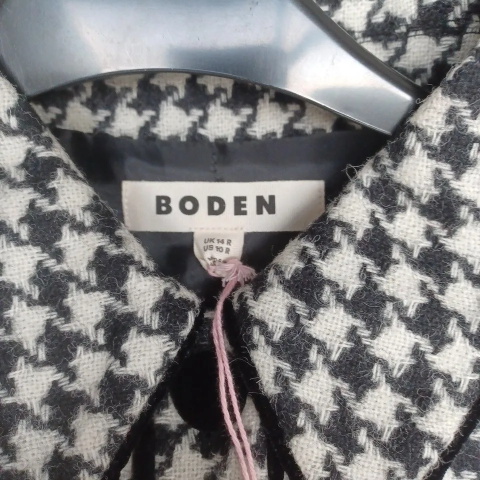 BODEN HOUNDSTOOTH DRESS– BLACK & WHITE, UK 8