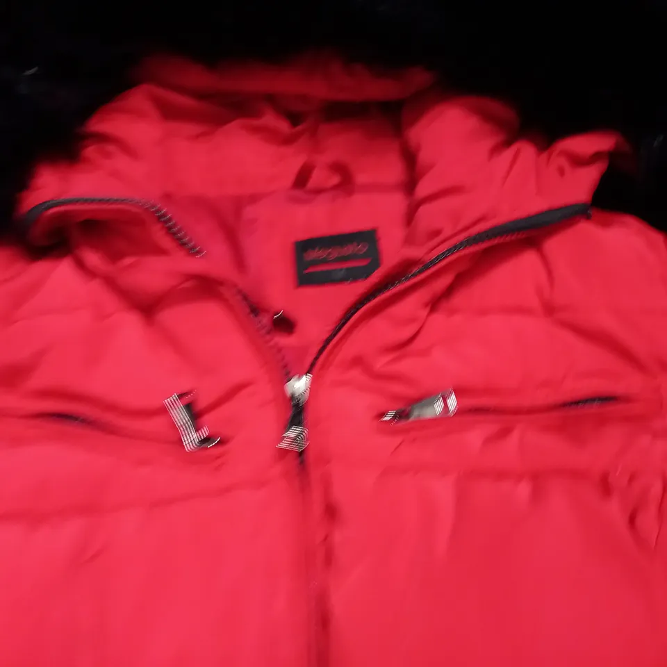 MEGUSTO RED PARKA STYLE COAT - M