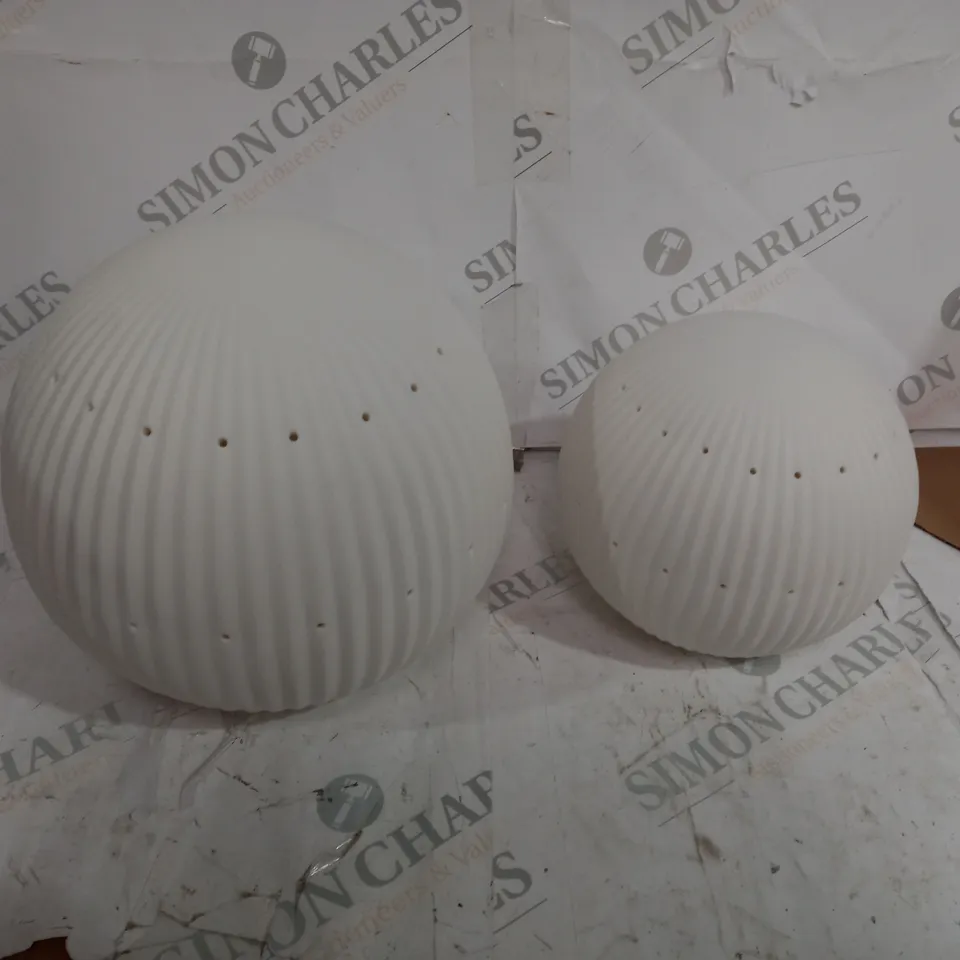 K BY KELLY HOPPEN SET OF 2 LIGHT UP ORNAMENTS, WHITE SPHERES