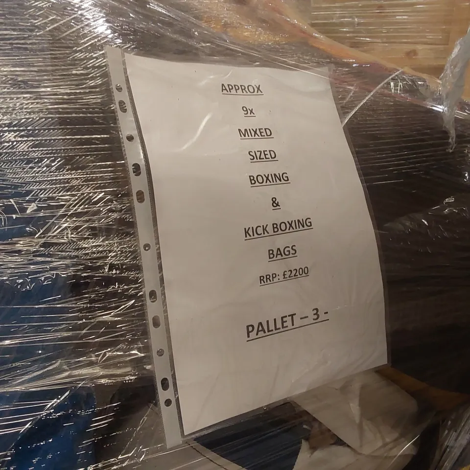 PALLET CONTAINING APPROXIMATELY 9x MIXED PUNCH BAGS