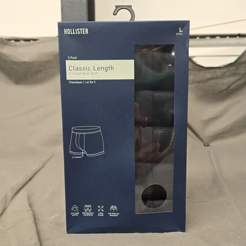 BOXED HOLLISTER CLASSIC BOXER BRIEFS - 5 PACK SIZE L