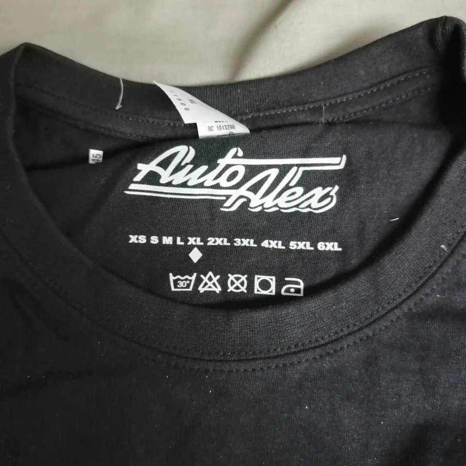 AUTOALEX T-SHIRT - BLACK, XS - OIL LEAK, BUT NOT EXCESSIVE (8.4.1(A)(I)) PRINT