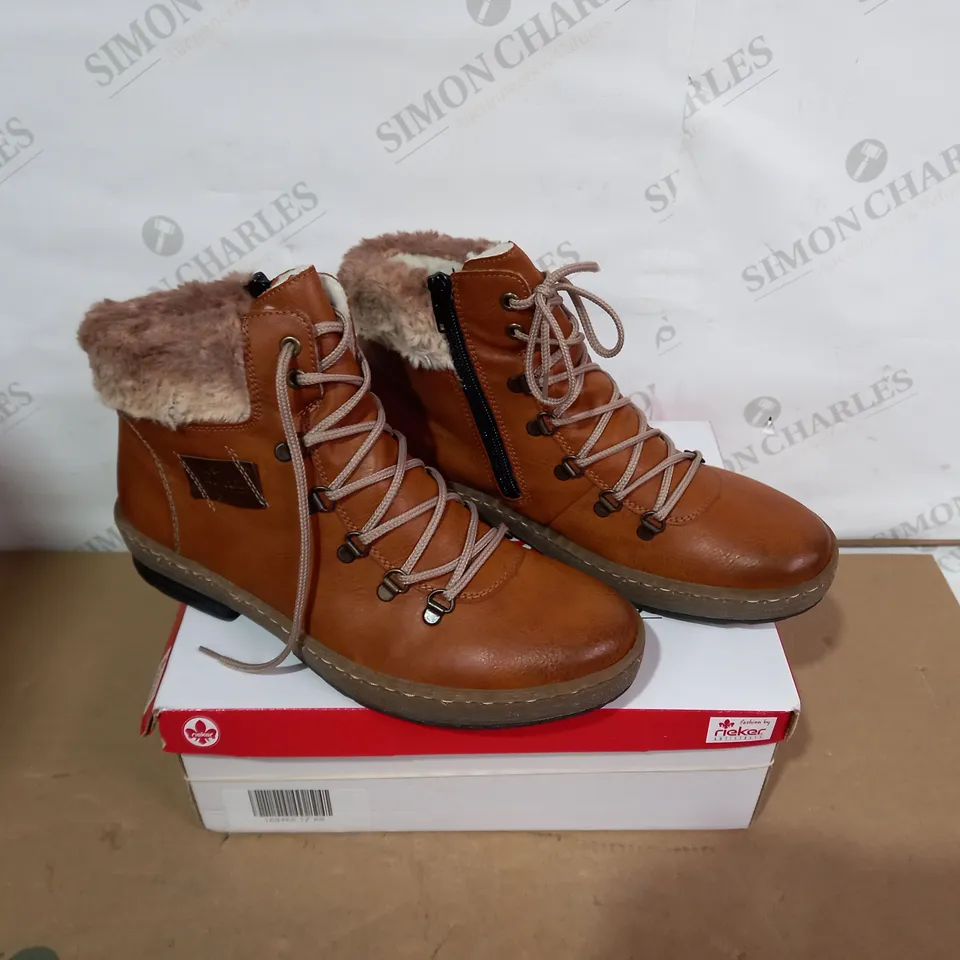 BOXED PAIR OF RIEKER BOOTS- SIZE 42