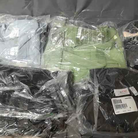 BOX OF APPROXIMATELY 13 ASSORTED CLOTHING ITEMS IN VARIOUS COLOURS , SIZES & STYLES