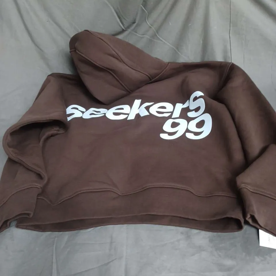 SISTERS AND SEEKERS HOODIE IN ESPRESSO BROWN SIZE S