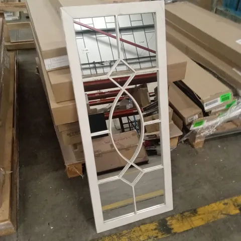 BOXED LAWREY METAL FRAMED WALL MOUNTED ACCENT MIRROR IN WHITE