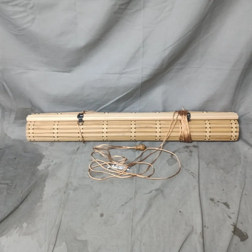 3 X BAMBOO ROLL-UP WINDOW BLIND – NATURAL FINISH 65CM WIDTH