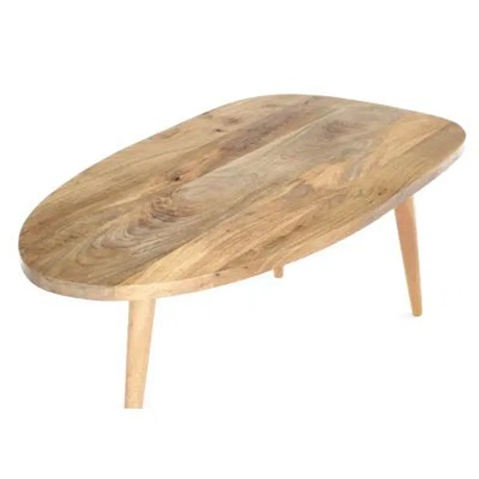 BOXED SOLID WOOD 3 LEGS COFFEE TABLE