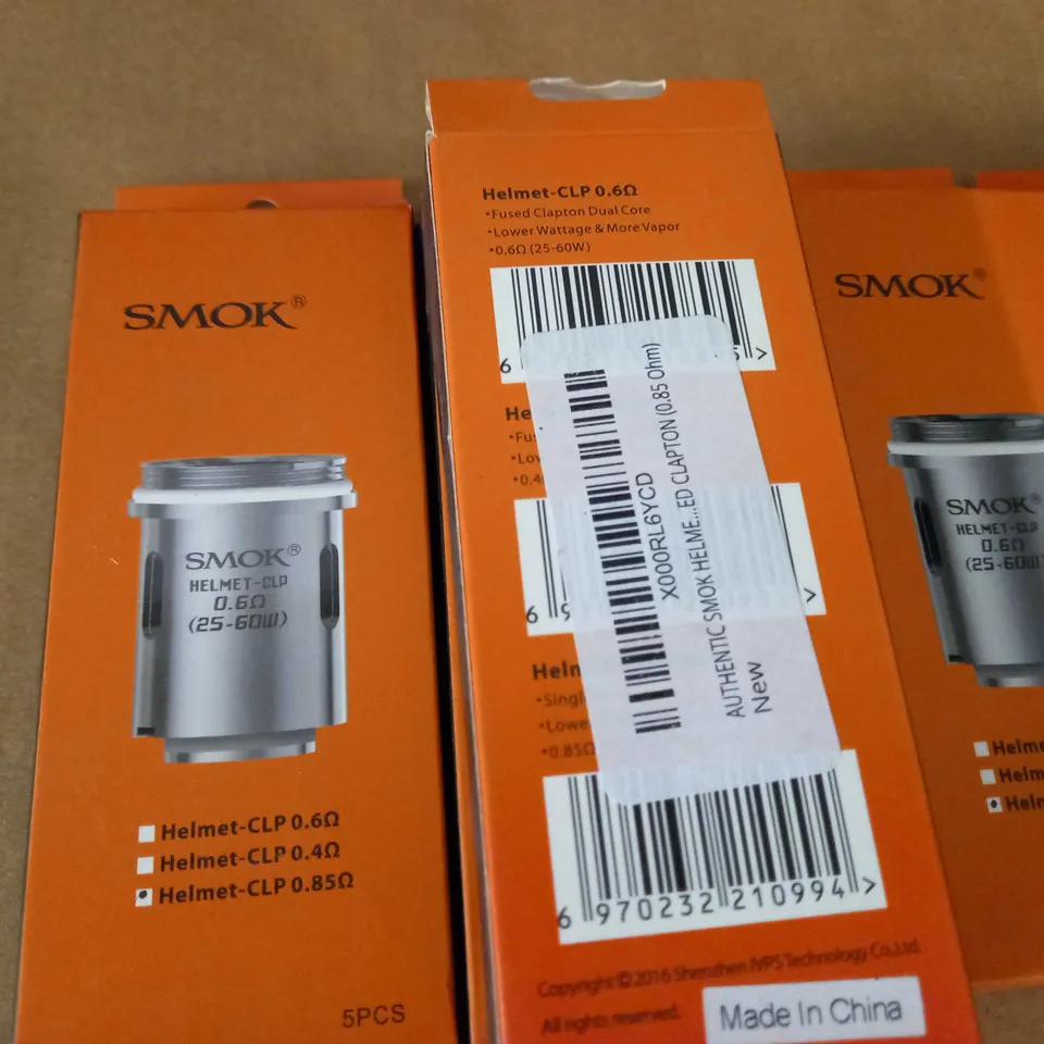 LOT OF 6 SMOK 5-PACKS OF HELMET-CLP 0.6 OHM