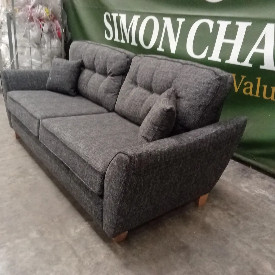 HALSTOW 3 SEATER FABRIC SOFA - CHARCOAL RRP £489
