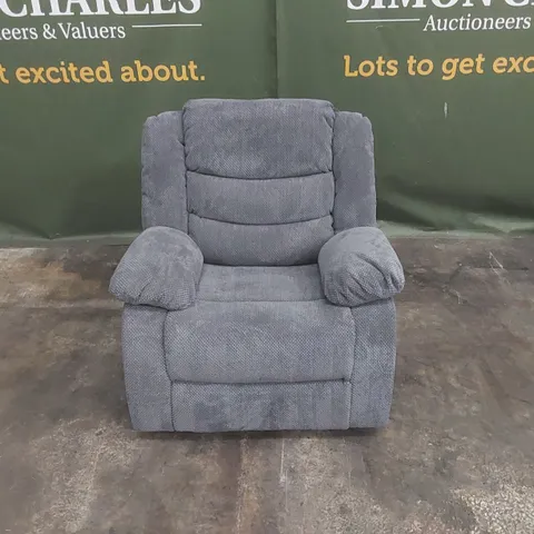 QUALITY DESIGNER FABRIC UPHOLSTERED MANUAL RECLINER ARMCHAIR