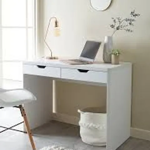 BOXED ASPEN DESK - WHITE / COLLECTION ONLY