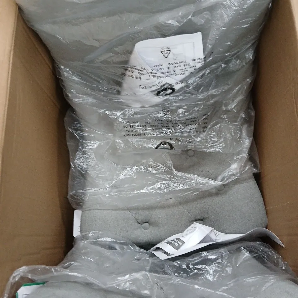 WARWICK CHENILLE PAIR OF STANDARD DINING CHAIR - GREY/OAK EFFECT - COLLECTION ONLY