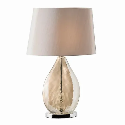 BOXED LUMINOSA KEW TABLE LAMP GOLD EFFECT, GLASS, MINK SILK EFFECT, E27
