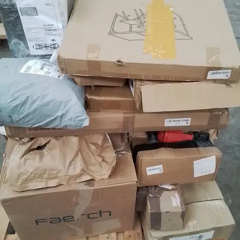 PALLET CONTAINING VARIOUS ASSORTED HOUSEHOLD CUSTOMER RETURNS TO INCLUDE: MAGIC HOSES, PICNIC SET, LITHIUM-ION BATTERIES, HANDHELD VACUUM ETC.