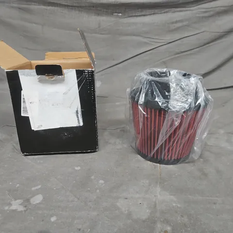 AUTOMOTIVE AIR FILTER – CYLINDRICAL, RED PLEATED ELEMENT