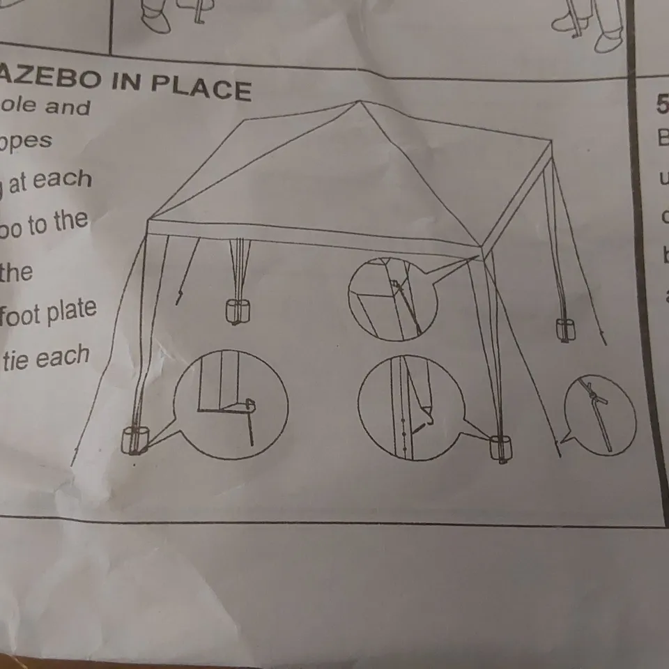 BOXED YUEBO GAZEBO 3X3 FOLDING WATERPROOF GAZEBO - COLOURS MAY VARY