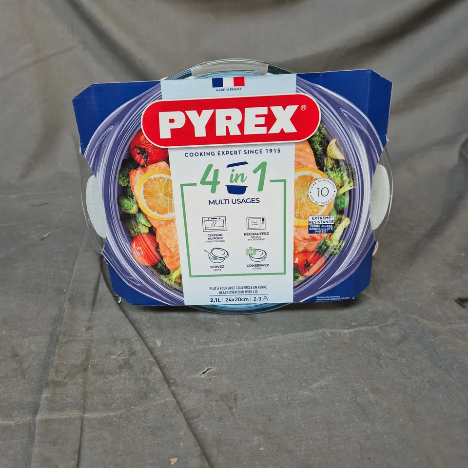PYREX 4 IN 1 MULTI USAGES OVEN DISH WITH GLASS LID (2.1L / 1.6L / 0.5L)