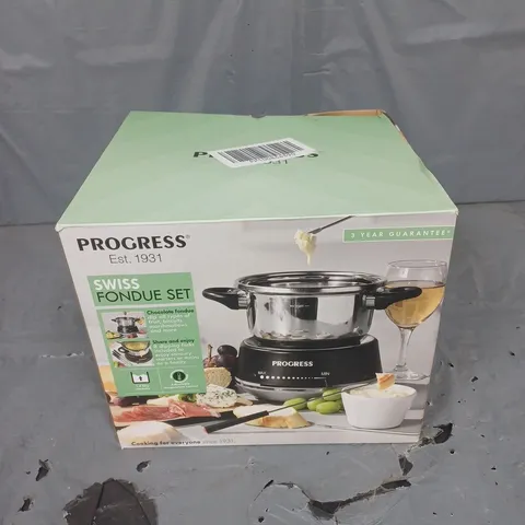 BOXED PROGRESS SWISS FONDUE SET 
