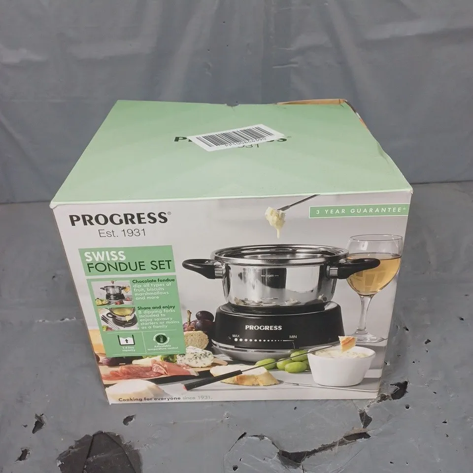 BOXED PROGRESS SWISS FONDUE SET 
