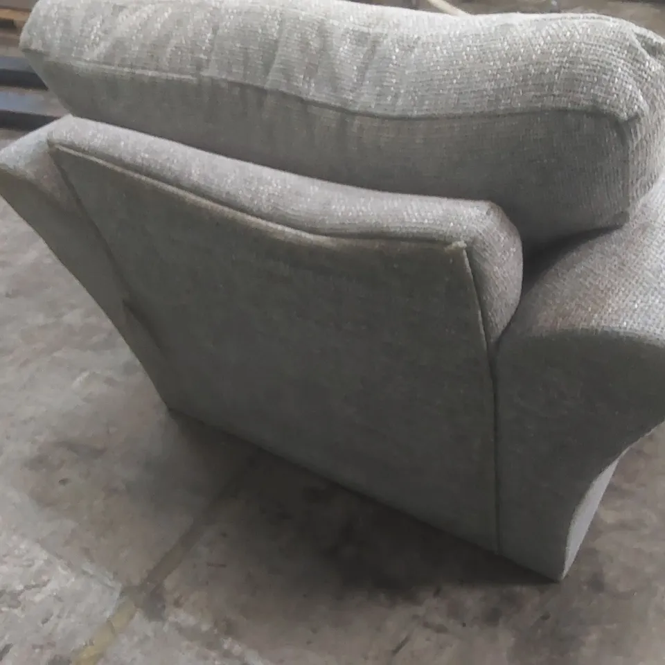 DESIGNER DURY CHUNKY WEAVE FABRIC ARMCHAIR - GREY