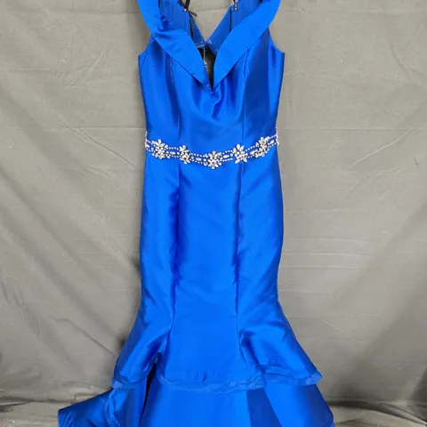 ROYAL BLUE SLEEVELESS SEQUIN DRESS - SIZE 8