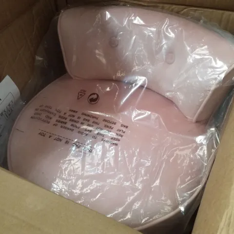 BOXED VELVET SOFT SEAT LOW BACK VANITY STOOL DRESSING TABLE CHAIR - PINK