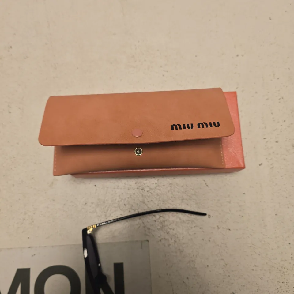 MIU MIU SUNGLASSES – BLACK WITH GOLD TEMPLES (MADE IN ITALY)