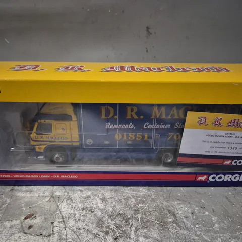 BOXED CORGI LIMITED EDITION D.R. MACLEOD VOLVO FM BOX LORRY - CC13520