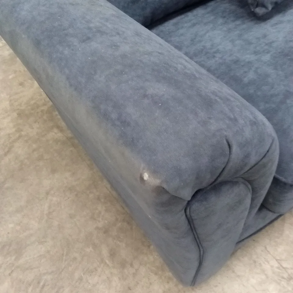 DURY FABRIC 4 SEATER SCATTER BACK SOFA - BLUE RRP £649