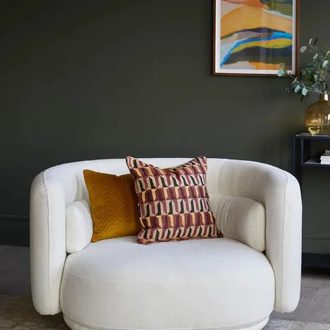 BOXED DANETTI HENRY IVORY BOUCLE SWIVEL LOVE SEAT