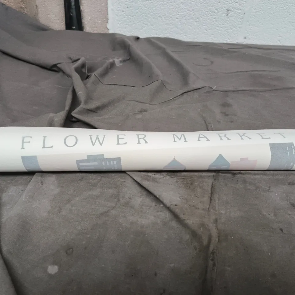 BOX OF APPROXIMATELY 15 ASSORTED HOUSEHOLD ITEMS INCLUDING AIRFIT MASK , PAIR OF COTTON PILLOW CASES AND FLOWER MARKET POSTER 