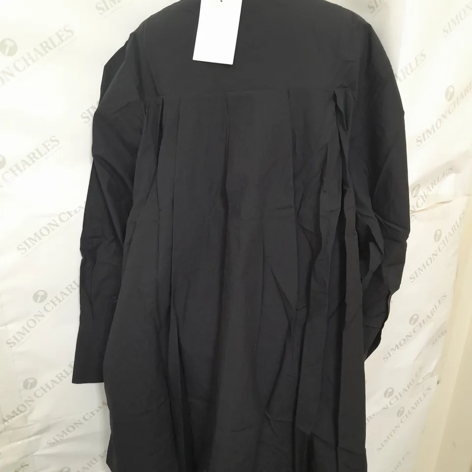 COS PLEATED DETAIL SHIRT MINIDRESS IN BLACK SIZE 14