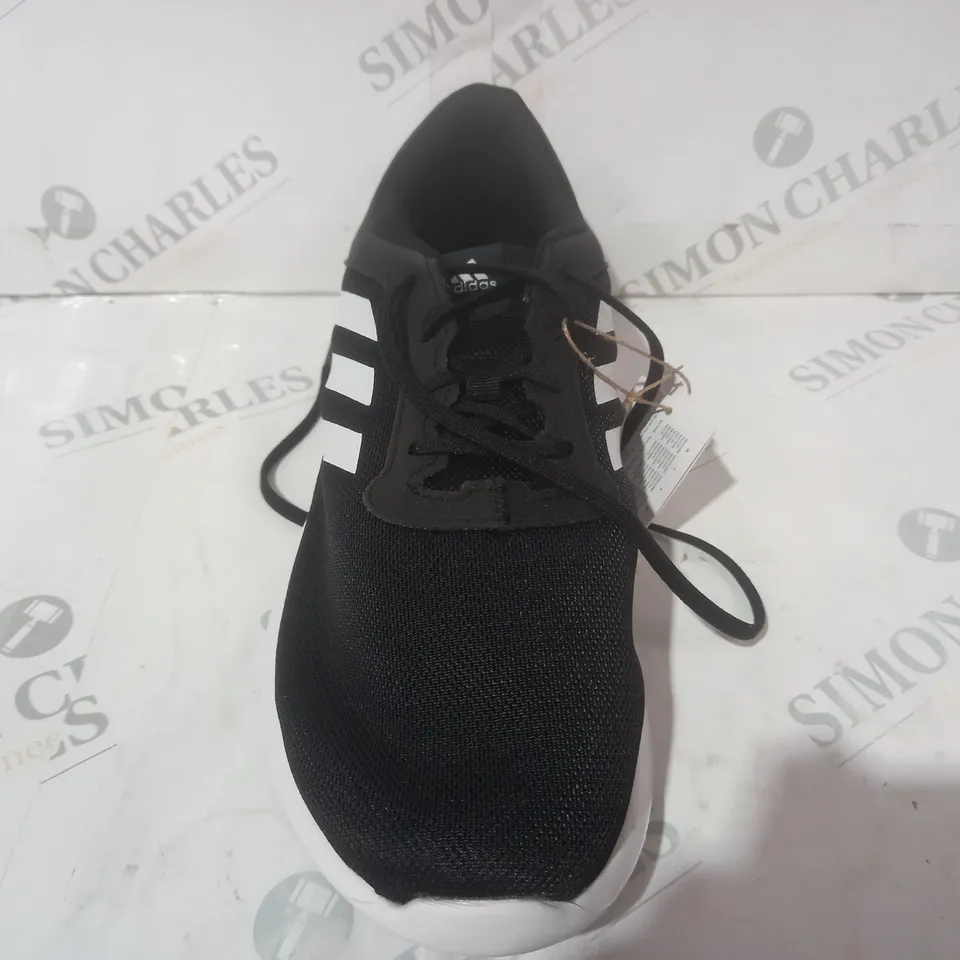 PAIR OF ADIDAS CORERACER SHOES IN BLACK/WHITE UK SIZE 10