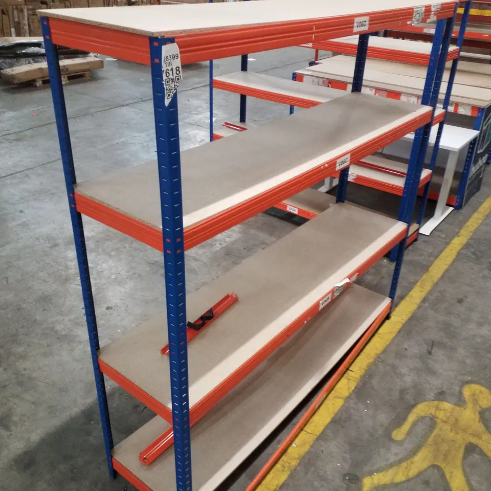 4-TIER SHELVING UNIT 180×180×45CM - BLUE & ORANGE 