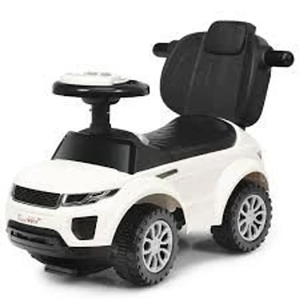 BOXED COSTWAY 3 IN 1 RIDE ON PUSH CAR PUSHING CAR TOY MEGA CAR CONVERTIBLE BABY STROLLER - WHITE