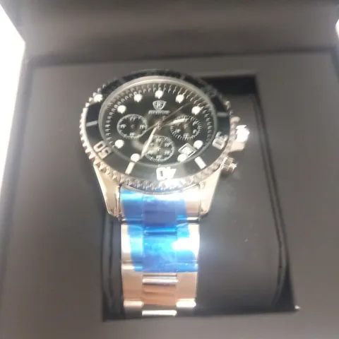 MENS RUCKSTUHL CHRONOGRAPH 8829 WATCH β BLACK DIAL - STAINLESS STEEL STRAP β 3ATM WATER RESISTANT β DATE FUNCTION