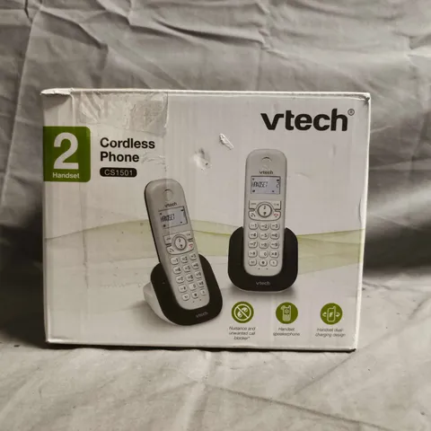 VTECH CS1501 CORDLESS PHONE SYSTEM β 2 HANDSETS (BOXED)