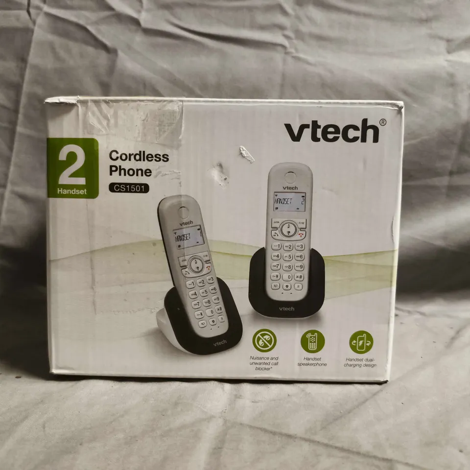 VTECH CS1501 CORDLESS PHONE SYSTEM – 2 HANDSETS (BOXED)