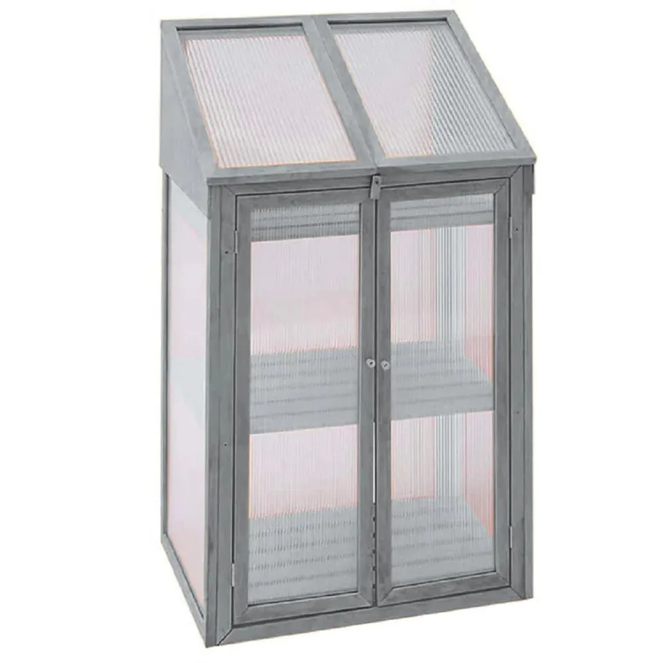 BOXED NEO GREY MINI GROWHOUSE GREENHOUSE COLD FRAME - MODEL 1 (1 BOX) - COLLECTION ONLY