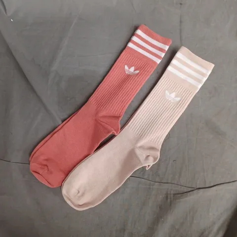 ADIDAS RIBBED SOCKS WITH TREFOIL LOGO – PINK & BEIGE (PAIR)
