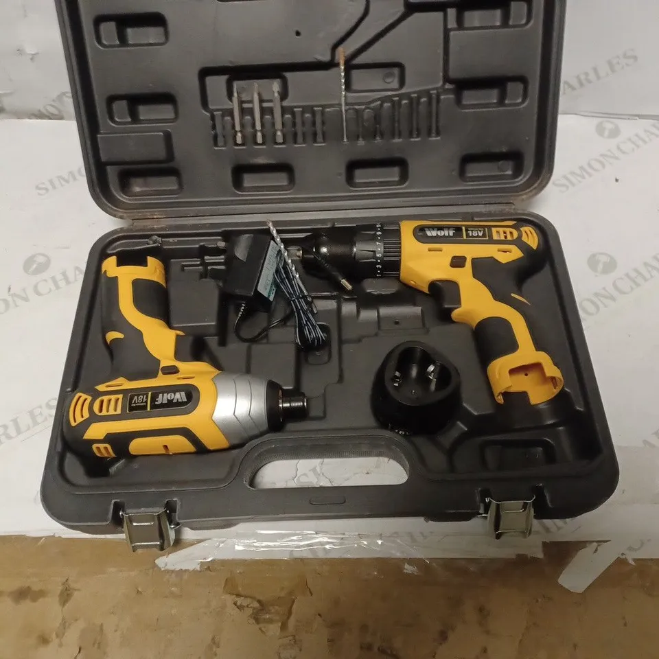 WOLF 18V LITHIUM ION DRILL & DRIVER SET