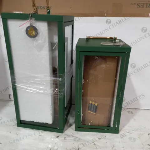 BUNDLEBERRY BY AMANDA HOLDEN SET OF 2 SQUARE LANTERNS WITH REMOVABLE LAMPS
